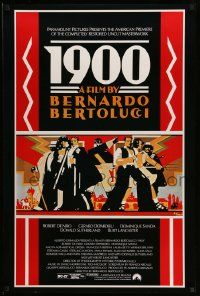 4k014 1900 1sh R91 directed by Bernardo Bertolucci, Robert De Niro, cool Doug Johnson art!