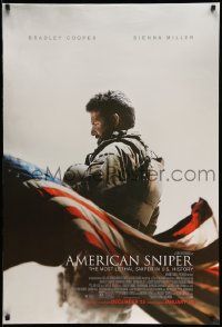 4k057 AMERICAN SNIPER advance DS 1sh '14 Clint Eastwood, Bradley Cooper as legendary Chris Kyle!