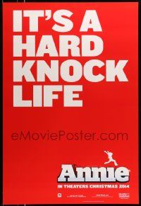 4k069 ANNIE teaser DS 1sh '14 Jamie Foxx, it's a hard knock life, cool text and title design!