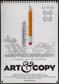 4k074 ART & COPY 1sh '09 Doug Pray, art image of rocket ship pencil blasting off by Mike Hughes!
