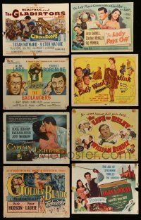 4m101 LOT OF 13 TITLE LOBBY CARDS '40s-50s great images from a variety of different movies!