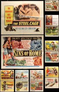 4m244 LOT OF 15 FORMERLY FOLDED HALF-SHEETS '50s-70s images from a variety of different movies!