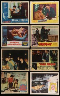 4m099 LOT OF 16 LOBBY CARDS '50s-70s great scenes from a variety of different movies!