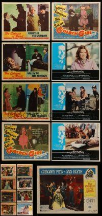 4m098 LOT OF 17 LOBBY CARDS '50s-70s incomplete sets from a variety of different movies!