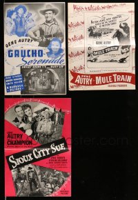 4m024 LOT OF 3 FOLDED UNCUT GENE AUTRY PRESSBOOKS '40s-50s Sioux City Sue, Gaucho Serenade & more!