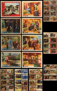 4m076 LOT OF 54 COWBOY WESTERN LOBBY CARDS '50s-60s Audie Murphy, Randolph Scott & more!