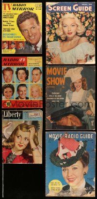 4m056 LOT OF 6 MOVIE MAGAZINES '40s-60s TV Radio Mirror, Screen Guide & Movie Show!
