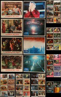 4m071 LOT OF 76 LOBBY CARDS '40s-80s incomplete sets from a variety of different movies!