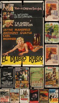 4m029 LOT OF 17 FOLDED ARGENTINEAN POSTERS '60s-80s great images from a variety of movies!