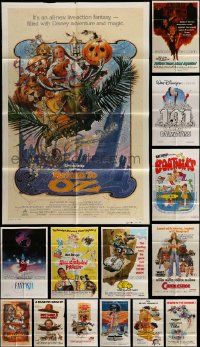 4m164 LOT OF 16 FOLDED DISNEY ONE-SHEETS '70s-90s great images from cartoons & live action!