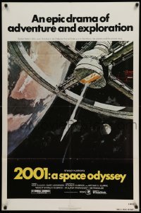4p006 2001: A SPACE ODYSSEY 1sh R80 Kubrick, art of astronauts by Bob McCall