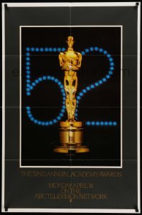 4p009 52ND ANNUAL ACADEMY AWARDS 1sh '80 ABC, great image of golden Oscar statuette!