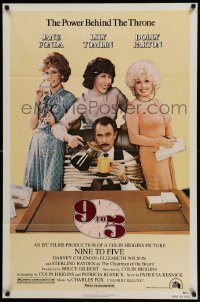 4p011 9 TO 5 1sh '80 Dolly Parton, Jane Fonda & Lily Tomlin w/tied up Dabney Coleman!