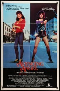 4p059 AVENGING ANGEL 1sh '84 Betsy Russell as hooker/college student!