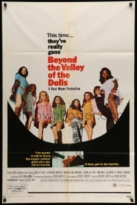4p080 BEYOND THE VALLEY OF THE DOLLS 1sh '70 Russ Meyer's girls who are old at twenty!