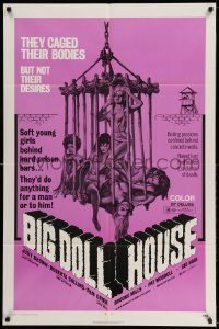 4p082 BIG DOLL HOUSE 1sh '71 artwork of Pam Grier whose body was caged, but not her desires!