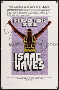 4p092 BLACK MOSES OF SOUL 1sh '73 Isaac Hayes, the superbad music event of a lifetime!