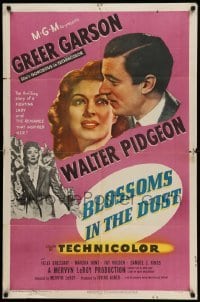 4p100 BLOSSOMS IN THE DUST 1sh R50 fighting lady Greer Garson, Walter Pidgeon!