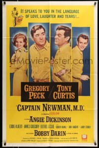 4p128 CAPTAIN NEWMAN, M.D. 1sh '64 Gregory Peck, Tony Curtis, Angie Dickinson, Bobby Darin