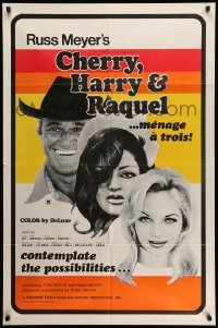 4p141 CHERRY, HARRY & RAQUEL 1sh '69 Russ Meyer, Charles Napier & sexy women in menage a trois!