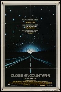4p152 CLOSE ENCOUNTERS OF THE THIRD KIND 1sh '77 Spielberg's classic, silver border design!