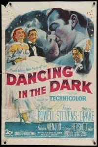 4p173 DANCING IN THE DARK 1sh '49 William Powell, Betsy Drake, Mark Stevens, wonderful art!