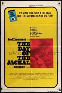4p175 DAY OF THE JACKAL 1sh '73 Fred Zinnemann assassination classic, master killer Edward Fox!