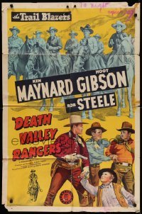 4p178 DEATH VALLEY RANGERS 1sh '43 The Trail Blazers - Gibson, Maynard and Steele!