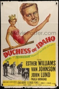 4p211 DUCHESS OF IDAHO 1sh '50 sexy Esther Williams wearing swimsuit & crown on diving board!