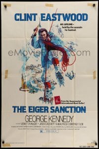 4p222 EIGER SANCTION 1sh '75 Clint Eastwood's lifeline was held by the assassin he hunted!