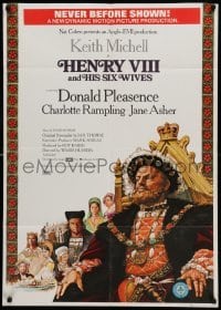 4p359 HENRY VIII & HIS SIX WIVES English 1sh '72 Keith Michell in title role, Rampling!