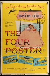 4p281 FOUR POSTER 1sh '52 art of Rex Harrison & Lilli Palmer together in bed!