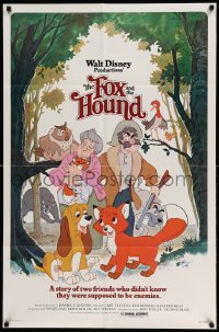 4p282 FOX & THE HOUND 1sh '81 two friends who didn't know they were supposed to be enemies!