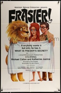 4p286 FRASIER THE SENSUOUS LION 1sh '74 Michael Callan, Jory, wacky art for a PG rated movie!