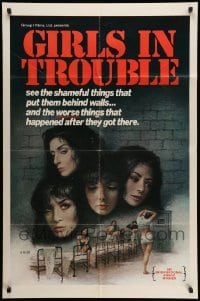 4p305 GIRLS IN TROUBLE 1sh '75 sexploitation, the shameful things that put them behind walls!