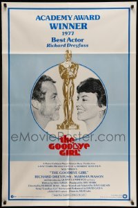 4p321 GOODBYE GIRL awards int'l 1sh '77 Richard Dreyfuss & Marsha Mason w/Oscar, by Neil Simon!