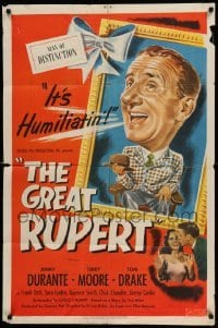 4p325 GREAT RUPERT 1sh '50 artwork of Jimmy Durante, Terry Moore, Tom Drakel