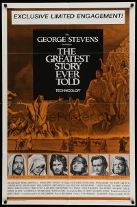 4p327 GREATEST STORY EVER TOLD 1sh '65 Max von Sydow as Jesus, exclusive limited engagement!