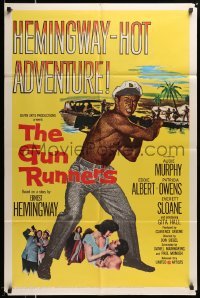4p333 GUN RUNNERS 1sh '58 Audie Murphy, directed by Don Siegel, written by Ernest Hemingway!