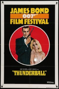 4p409 JAMES BOND 007 FILM FESTIVAL style B 1sh '75 Sean Connery w/sexy girl, Thunderball!