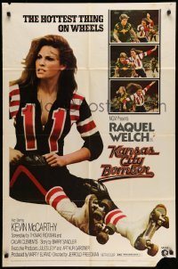 4p423 KANSAS CITY BOMBER 1sh '72 sexy roller derby girl Raquel Welch, the hottest thing on wheels!