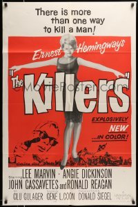4p430 KILLERS 1sh '64 sexy full-length Angie Dickinson, Lee Marvin, directed by Don Siegel!