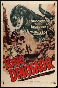 4p431 KING DINOSAUR 1sh '55 cool dinosaur image, mightiest prehistoric monster of all!