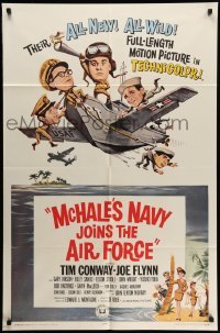 4p542 McHALE'S NAVY JOINS THE AIR FORCE 1sh '65 great art of Tim Conway in wacky flying ship!