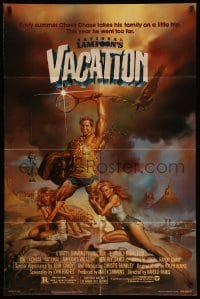 4p573 NATIONAL LAMPOON'S VACATION 1sh '83 art of Chevy Chase, Brinkley & D'Angelo by Boris!