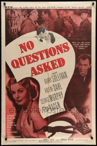 4p589 NO QUESTIONS ASKED 1sh '51 treacherous Arlene Dahl is a double-crossing doll, Barry Sullivan
