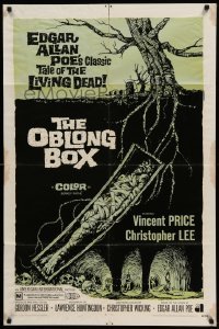 4p593 OBLONG BOX 1sh '69 by director/producer Gordon Hessler, Poe, cool horror art!