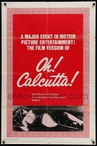 4p598 OH CALCUTTA 1sh '72 Jacques Levy directed sex musical, near naked lady art!