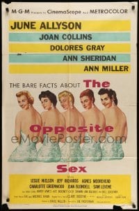 4p614 OPPOSITE SEX 1sh '56 sexy June Allyson, Joan Collins, Dolores Gray, Ann Sheridan, Ann Miller