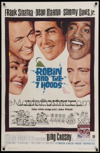 4p730 ROBIN & THE 7 HOODS 1sh '64 Frank Sinatra, Dean Martin, Sammy Davis, Bing Crosby, Rat Pack!